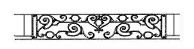 garde-corps, barre d'appui, appui de fenêtre, balustrade, en fonte moulée et fer forgé_LOISELET_ BK